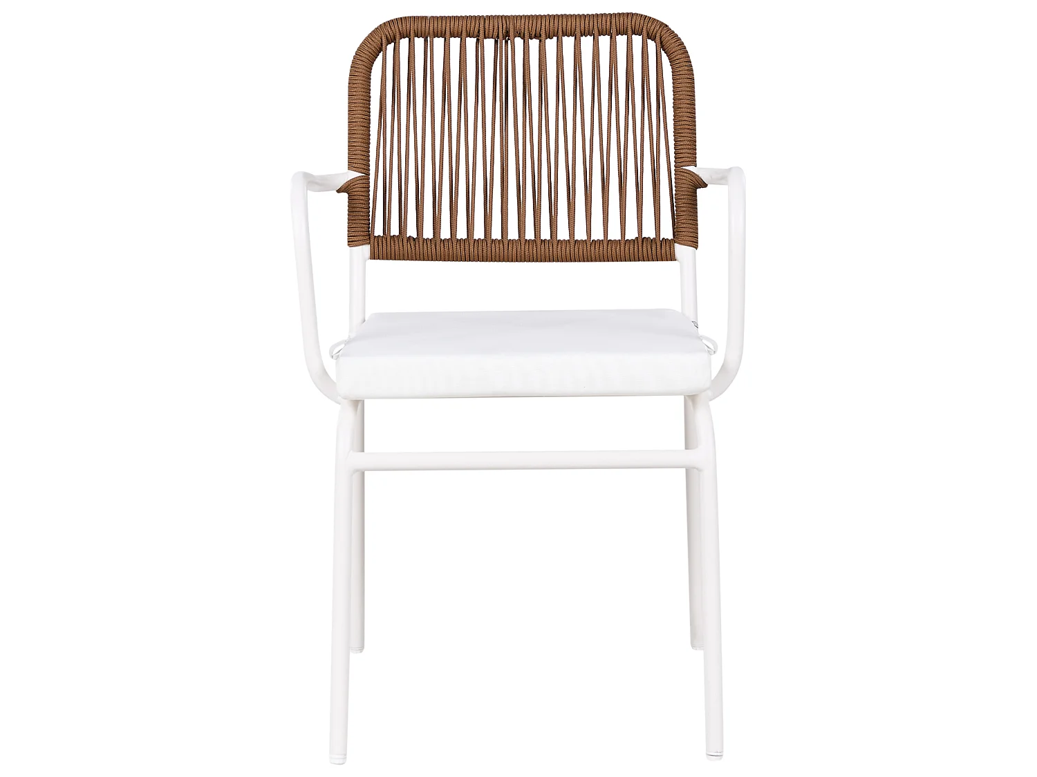 Lot de 4 chaises de jardin avec coussins TACENO Métal Blanc