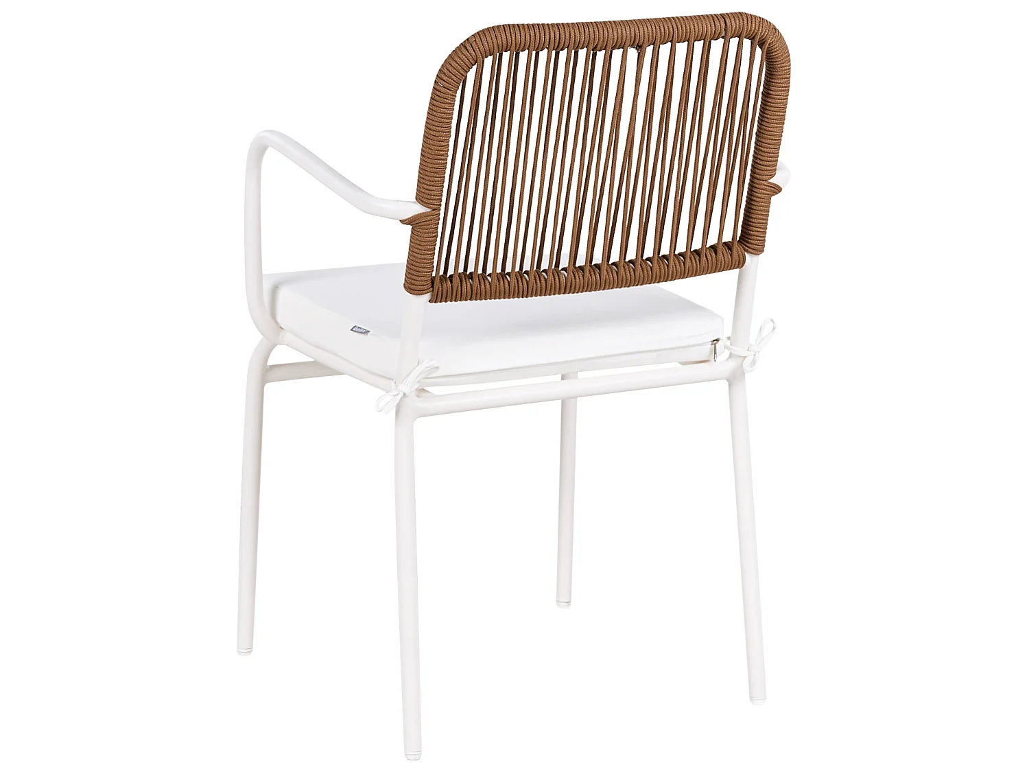 Lot de 4 chaises de jardin avec coussins TACENO Métal Blanc