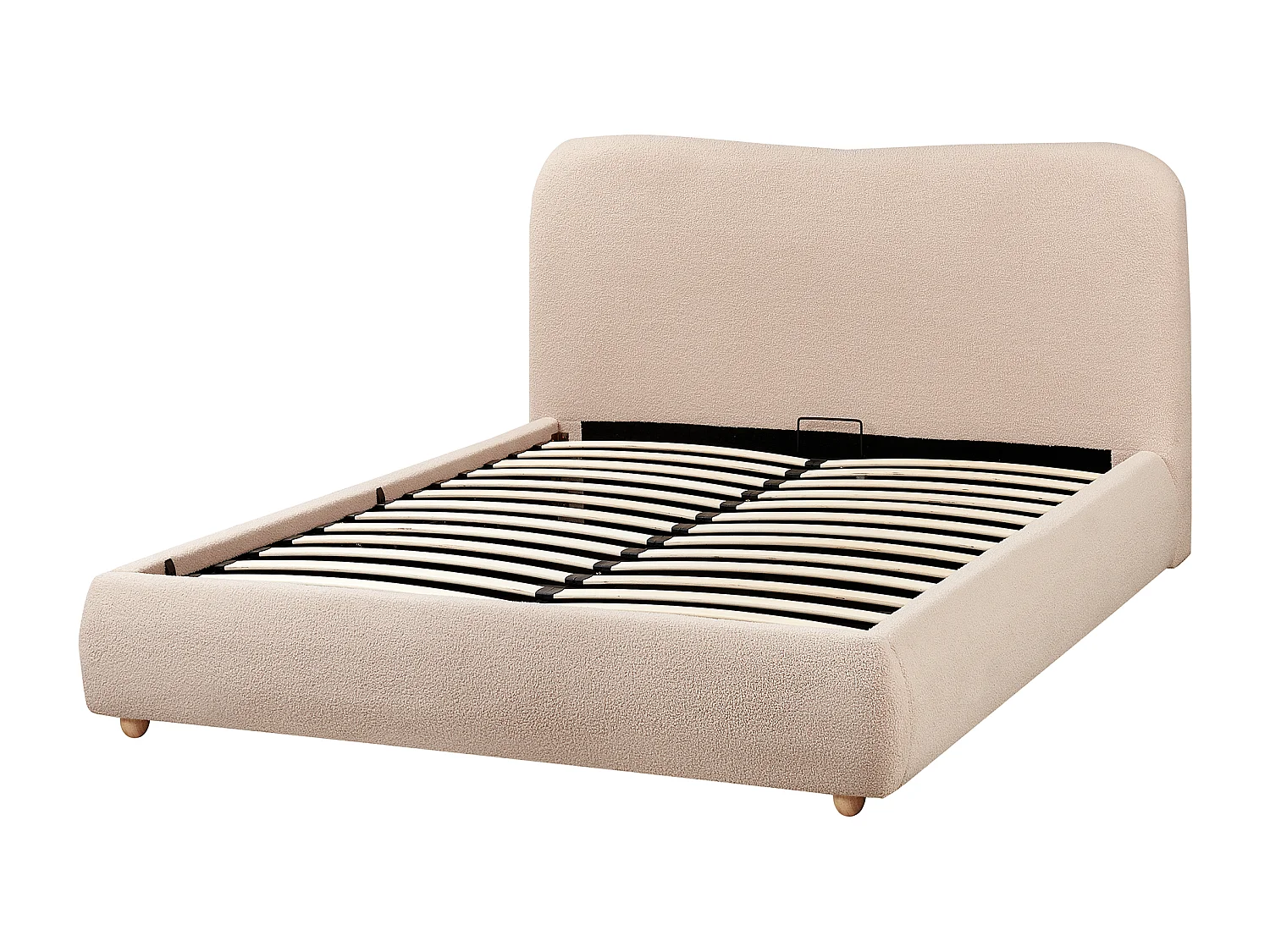 Lit ottoman Bouclé BLAGNAC 140 x 200 cm Beige