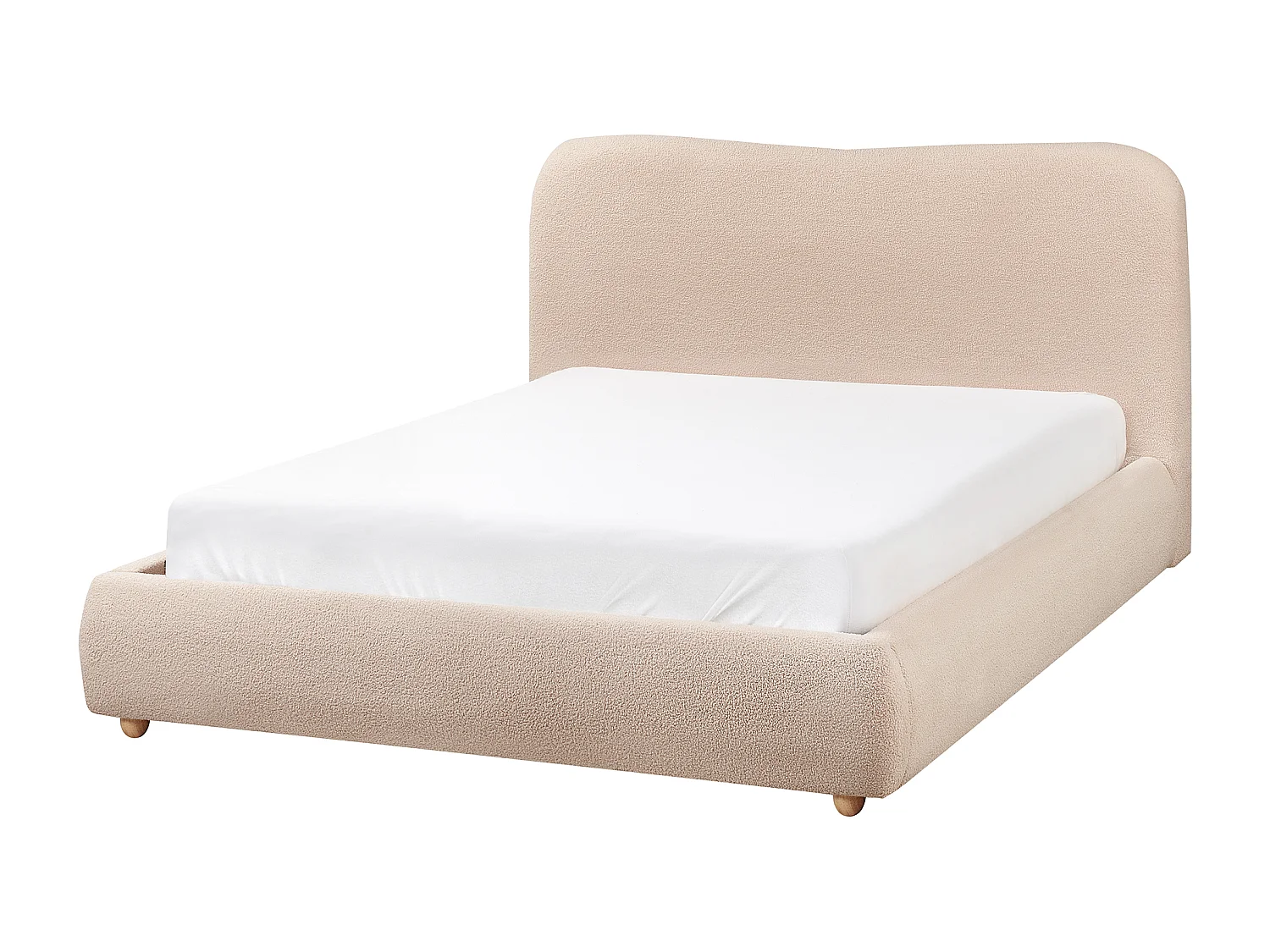 Lit ottoman Bouclé BLAGNAC 140 x 200 cm Beige