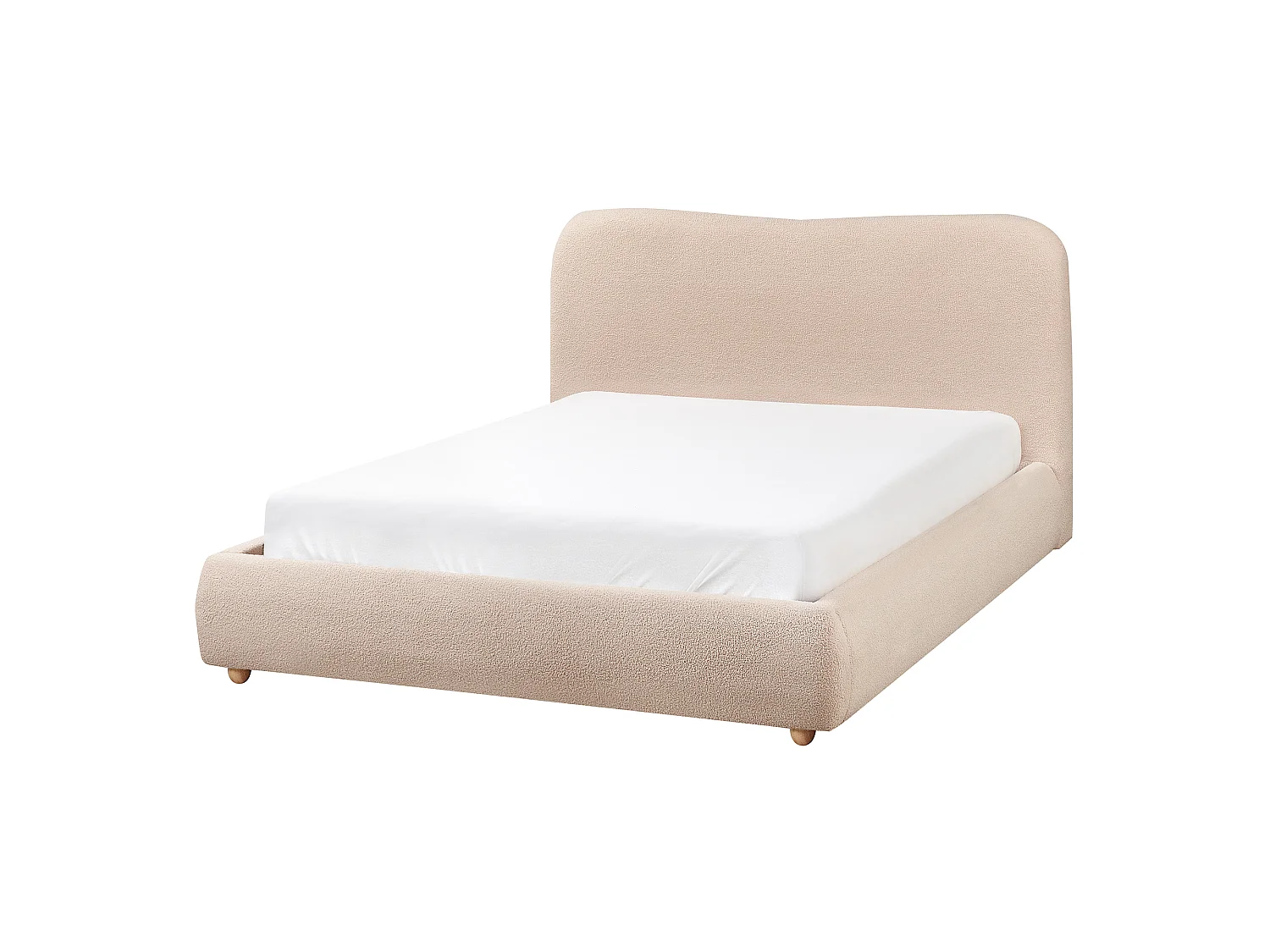 Ottoman Bed BLAGNAC Boucle Beige 140 x 200 cm (EU Double)