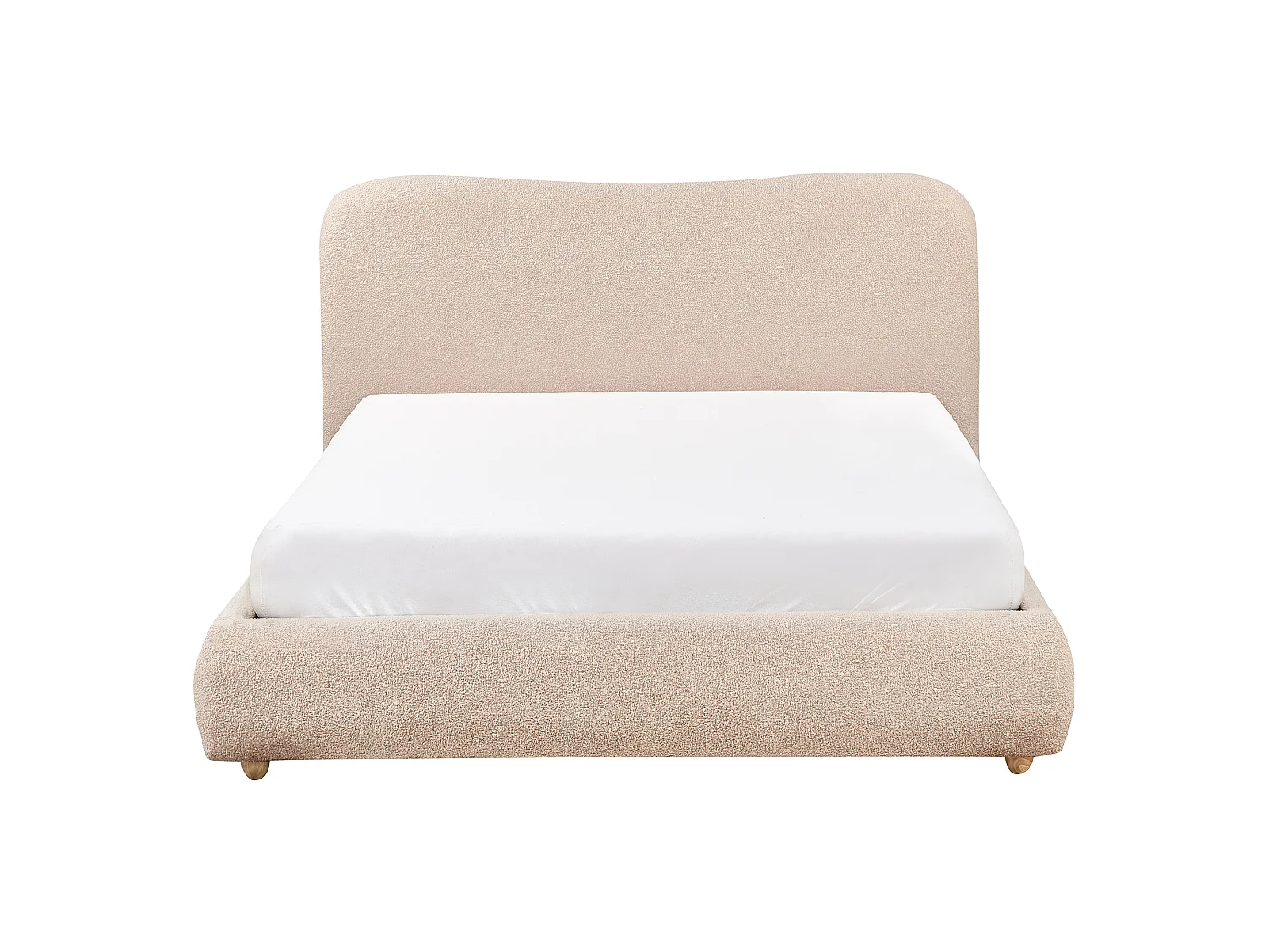 Ottoman Bed BLAGNAC Boucle Beige 140 x 200 cm (EU Double)