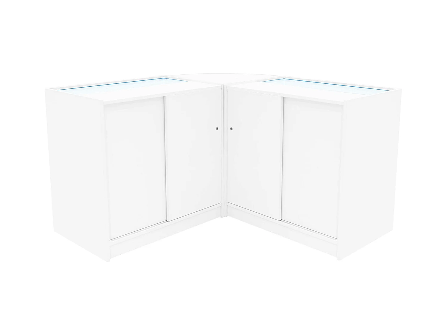 Set Mostradores Comerciales con Luz LED "TRITON" CM60 + K900 + B900 – Blanco