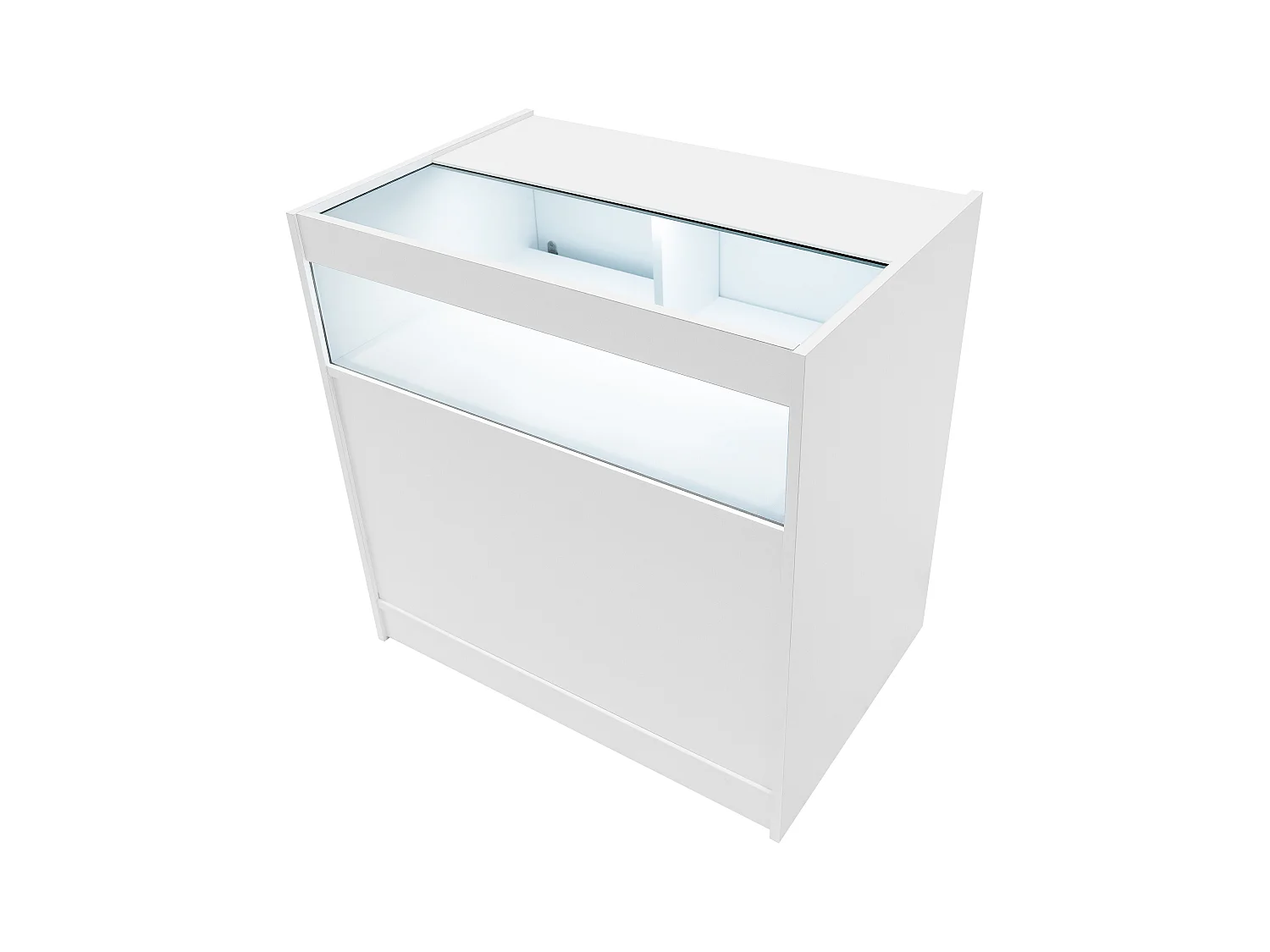 Set Mostradores Comerciales con Luz LED "TRITON" CM60 + K900 + B900 – Blanco