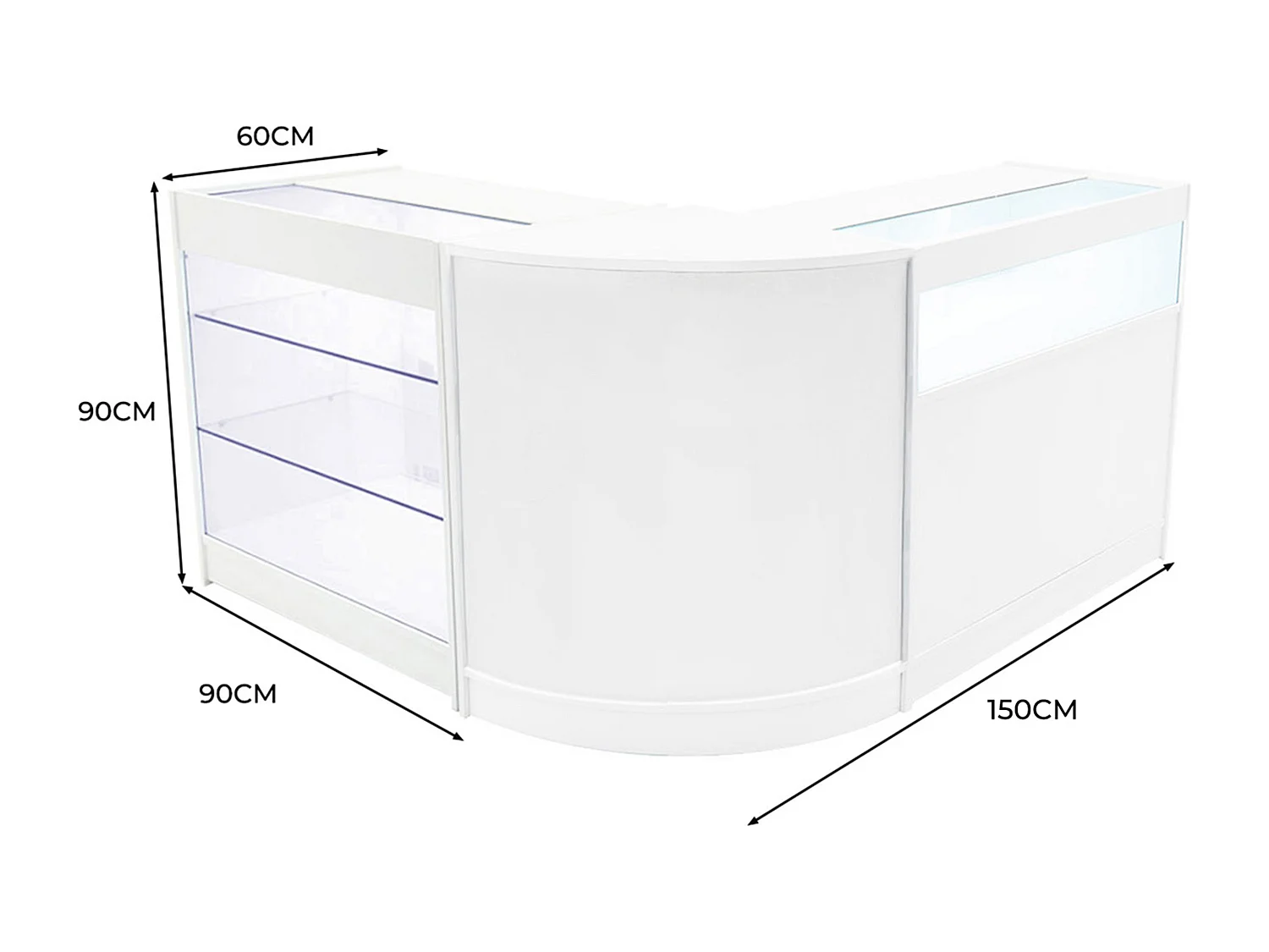 Triton LED Winkel Toonbank Set K900, B900 & CM60 - Wit