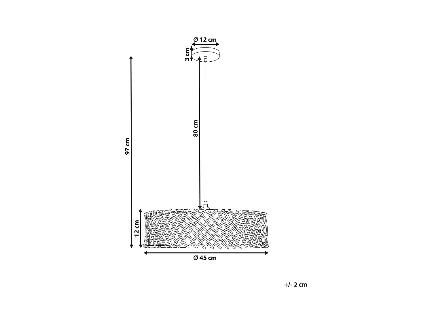 Lampe suspension BLONDIN Corde en papier Naturel