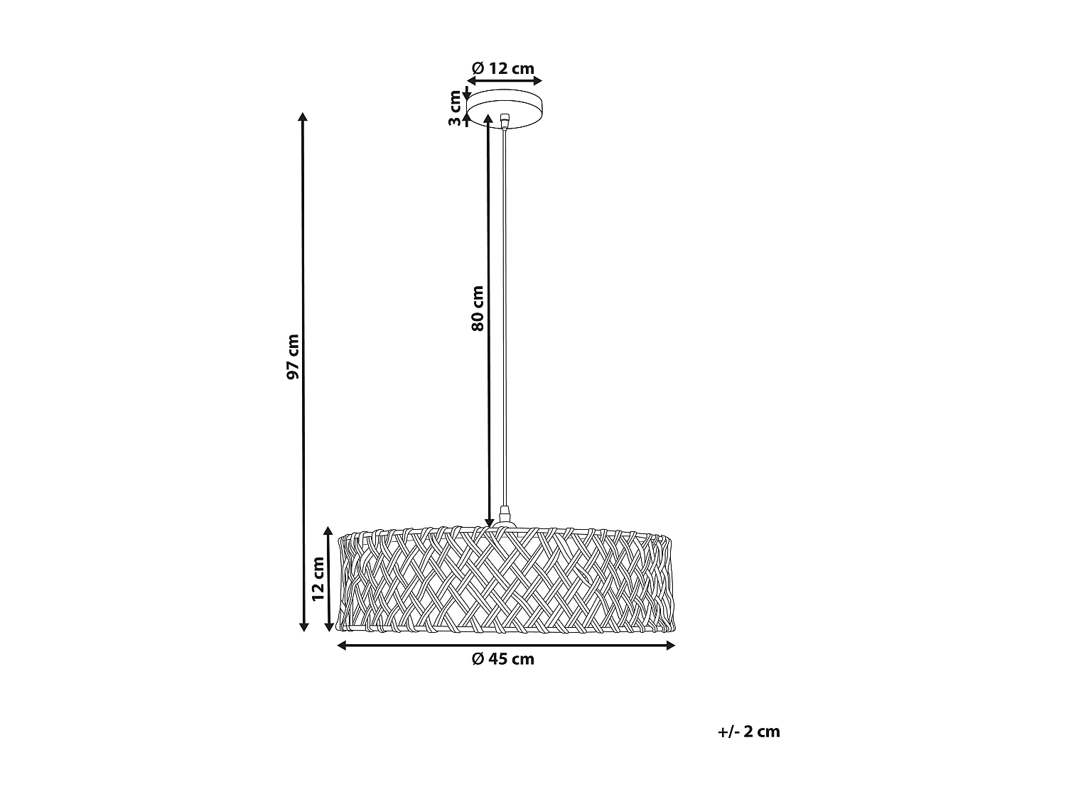 Lampe suspension BLONDIN Corde en papier Naturel