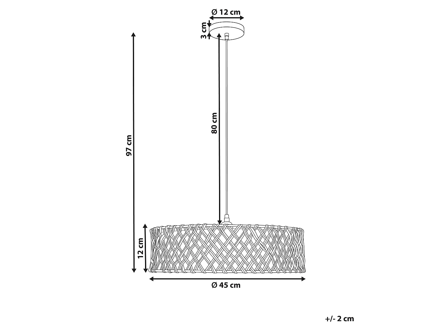 Lampe suspension BLONDIN Corde en papier Naturel