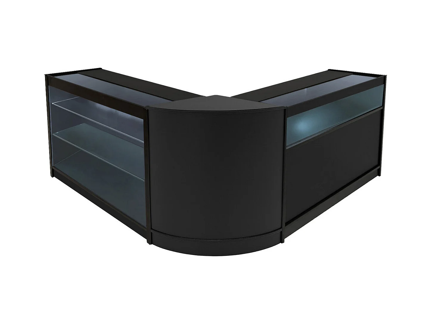 Set Mostradores Comerciales con Luz LED "TRITON" CM60 + K1200 + B1200 – Negro