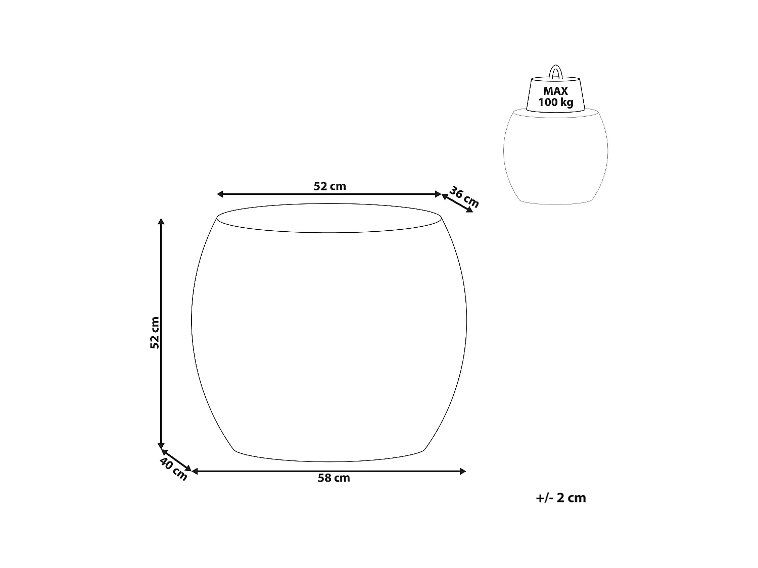 Table d'appoint RICADI Effet travertin