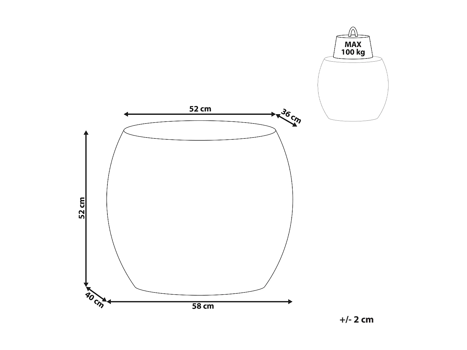 Table d'appoint RICADI Effet travertin