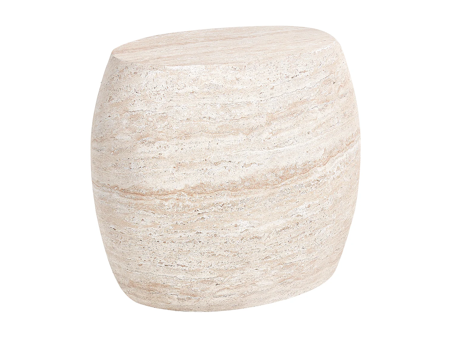 Table d'appoint RICADI 40 cm 58 cm Effet travertin