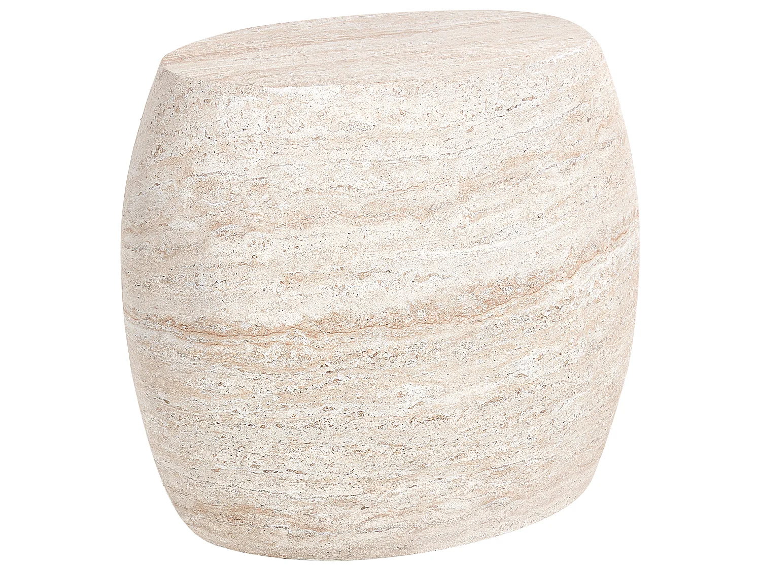 Table d'appoint RICADI 40 cm 58 cm Effet travertin