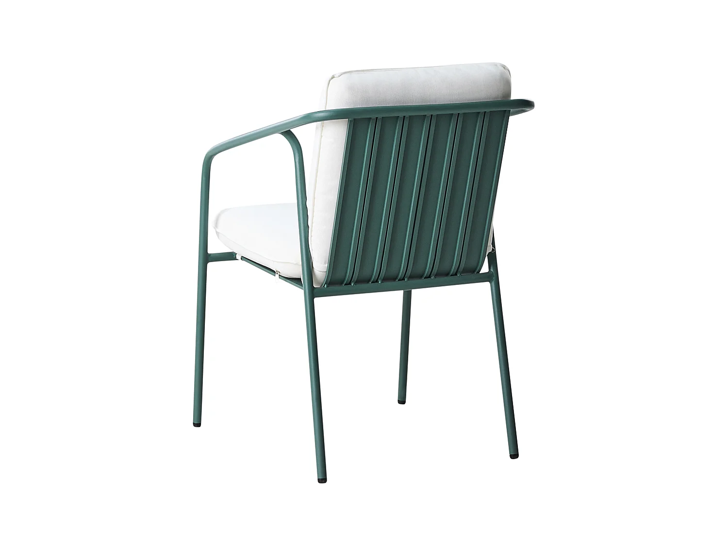 Lot de 4 chaises de jardin avec coussins ASCIANO Métal Vert