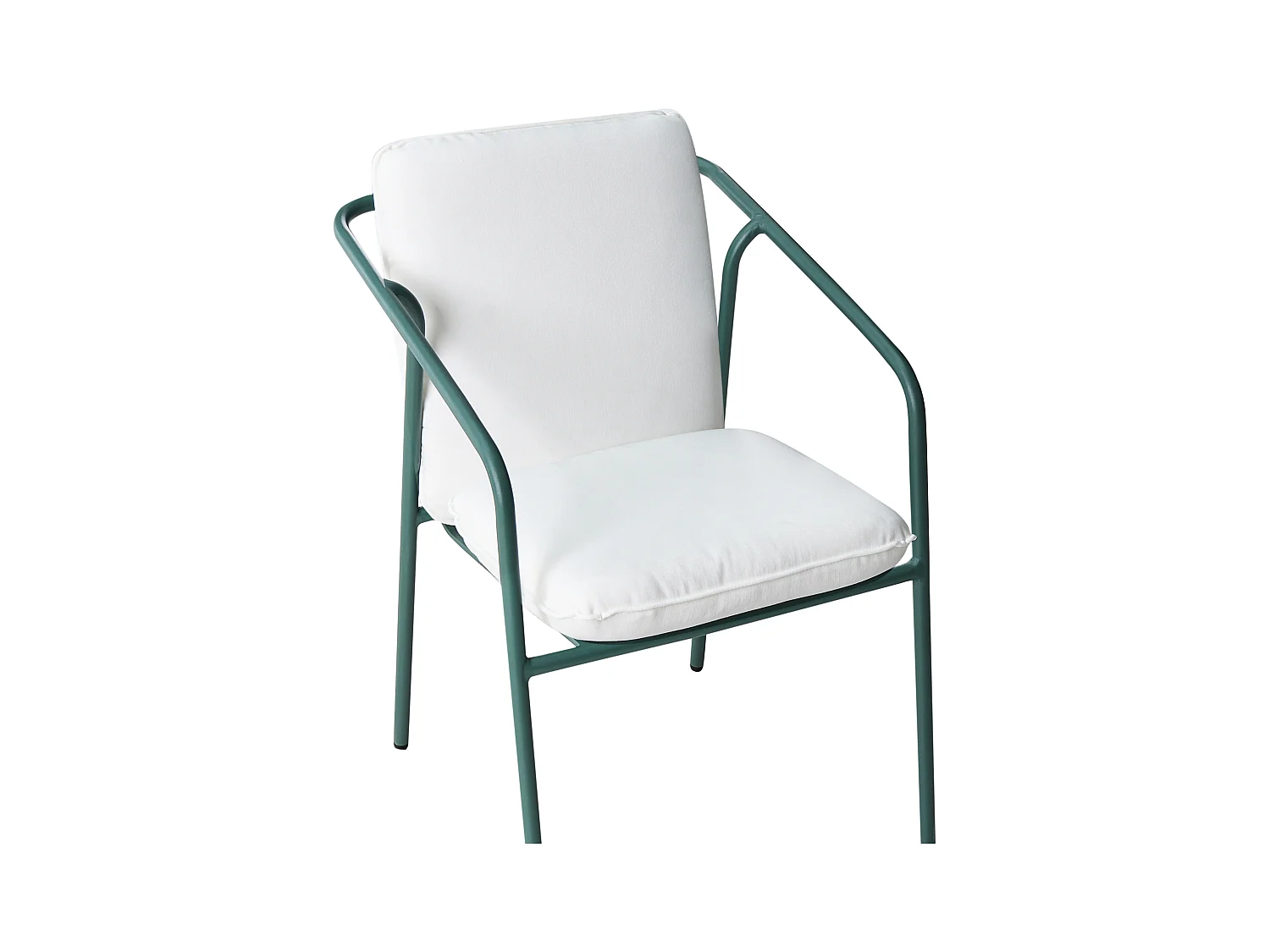 Lot de 4 chaises de jardin avec coussins ASCIANO Métal Vert