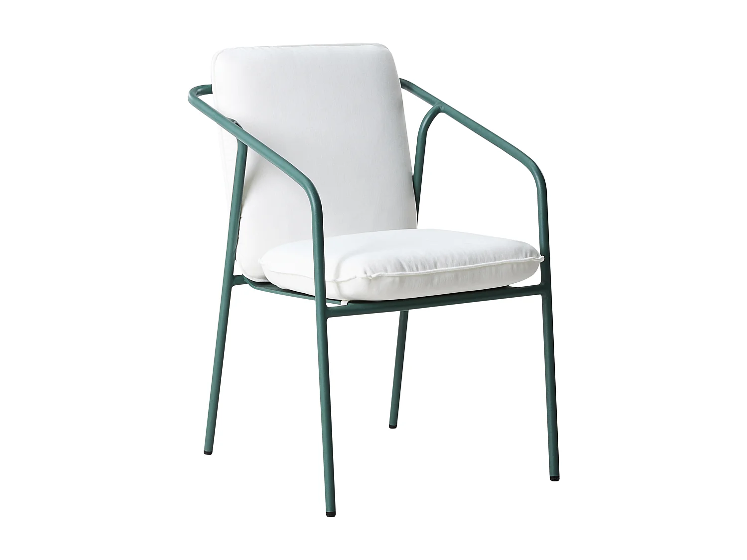 Lot de 4 chaises de jardin avec coussins ASCIANO Métal Vert