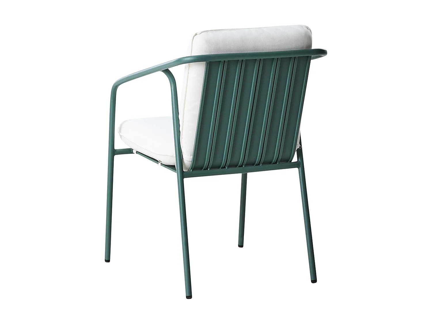Lot de 4 chaises de jardin avec coussins ASCIANO Métal Vert