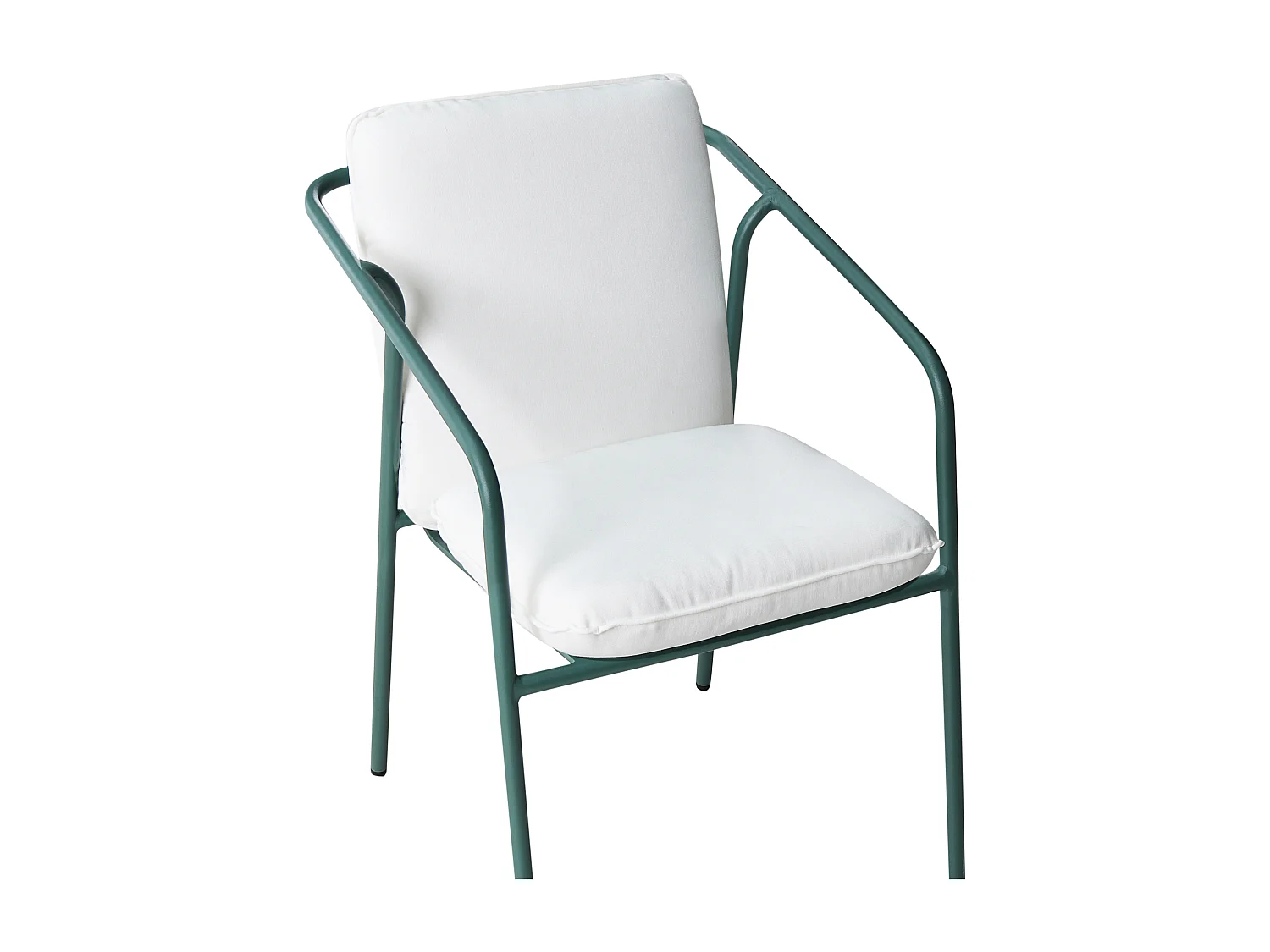 Lot de 4 chaises de jardin avec coussins ASCIANO Métal Vert