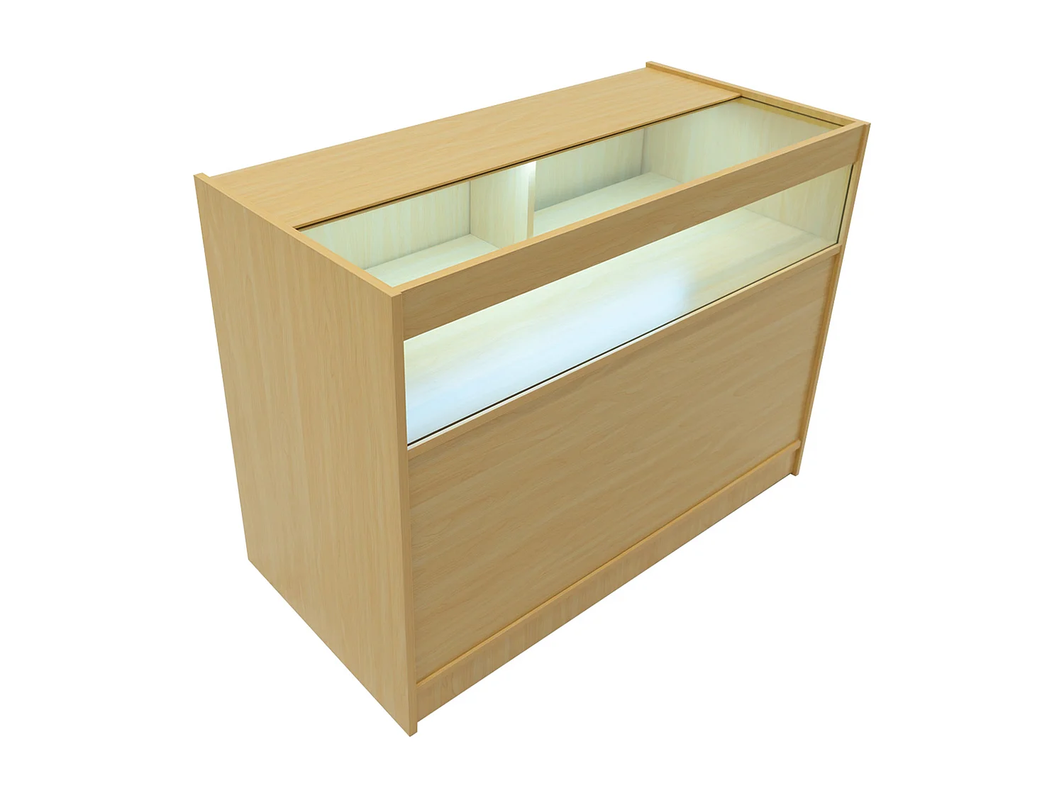 Conjunto de BalcÃµes Comerciais com Luz LED  "TRITON" CM60 + K1200 + B1200 â€“ cor Maple