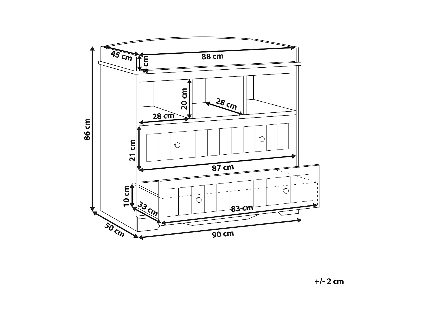 Table à langer VIRDEN Blanc