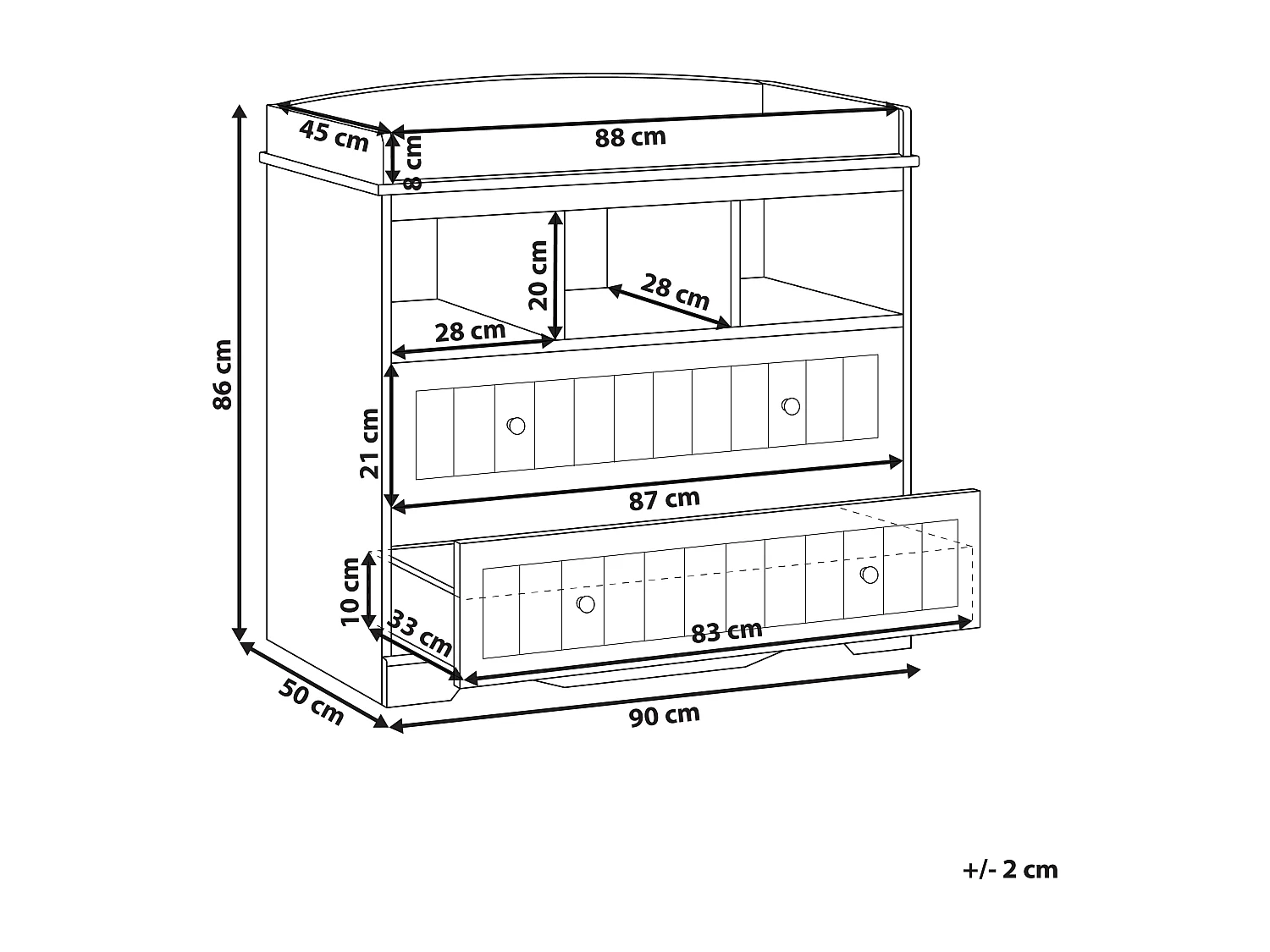 Table à langer VIRDEN Blanc
