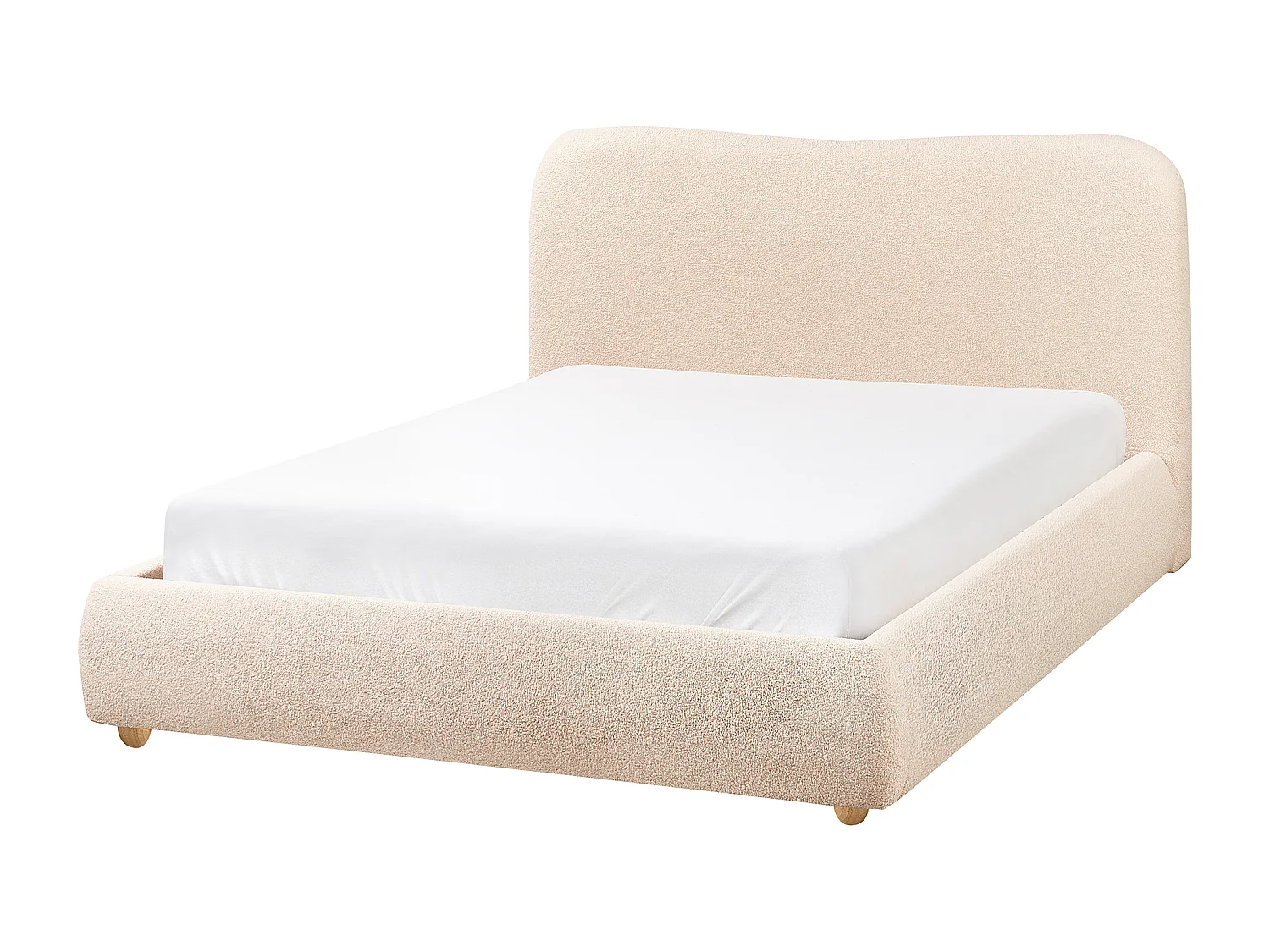 Lit ottoman Bouclé BLAGNAC 140 x 200 cm Beige clair