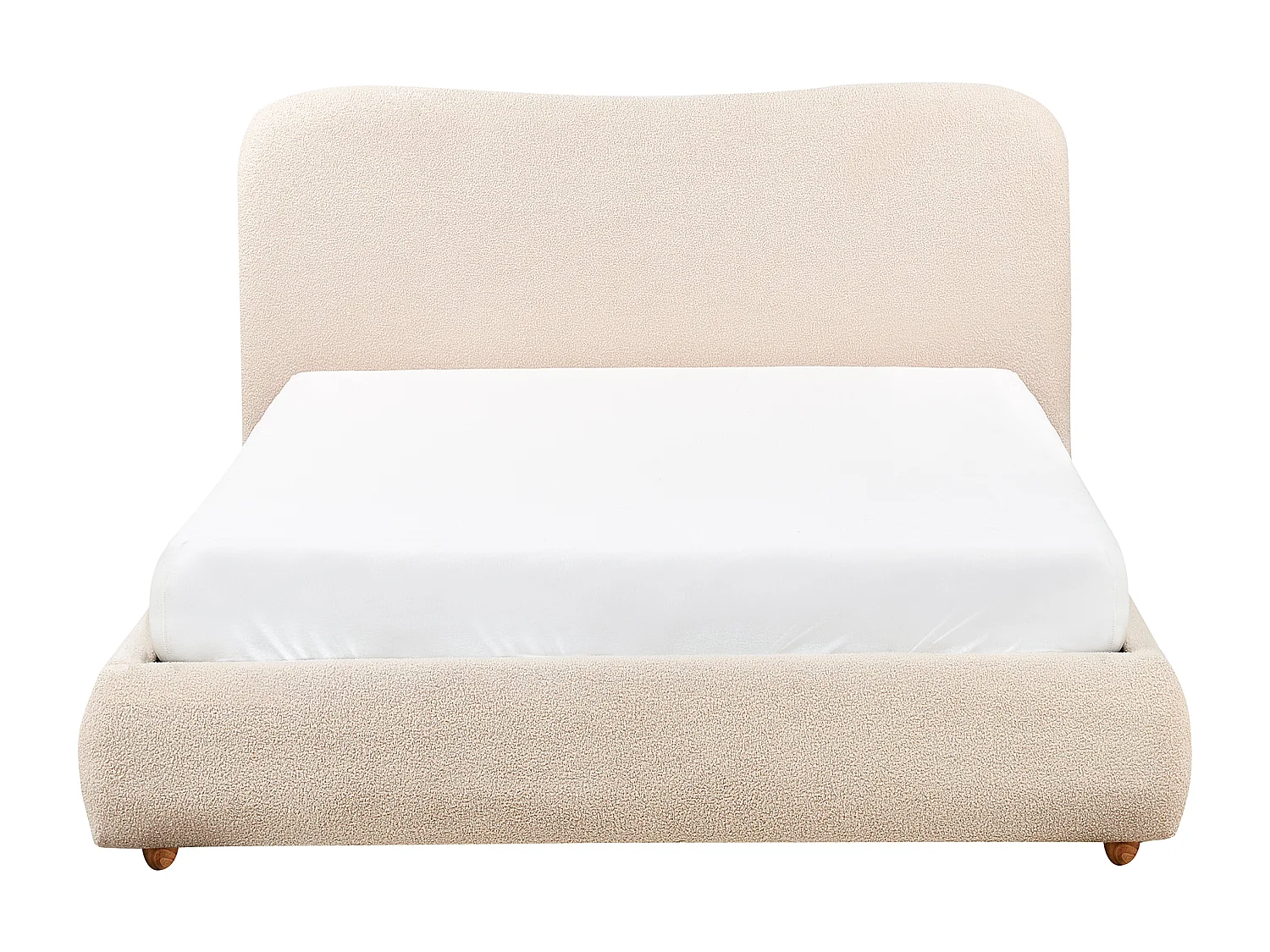 Lit ottoman Bouclé BLAGNAC 140 x 200 cm Beige clair