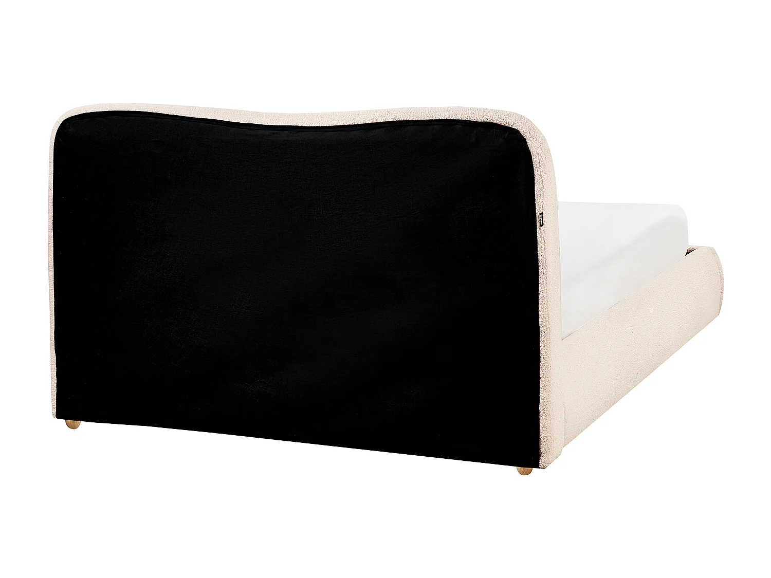 Lit ottoman Bouclé BLAGNAC 140 x 200 cm Beige clair