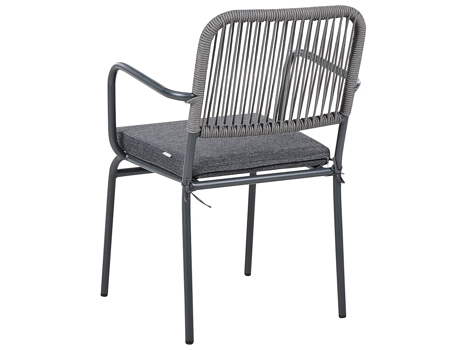 Lot de 4 chaises de jardin avec coussins TACENO Métal Gris