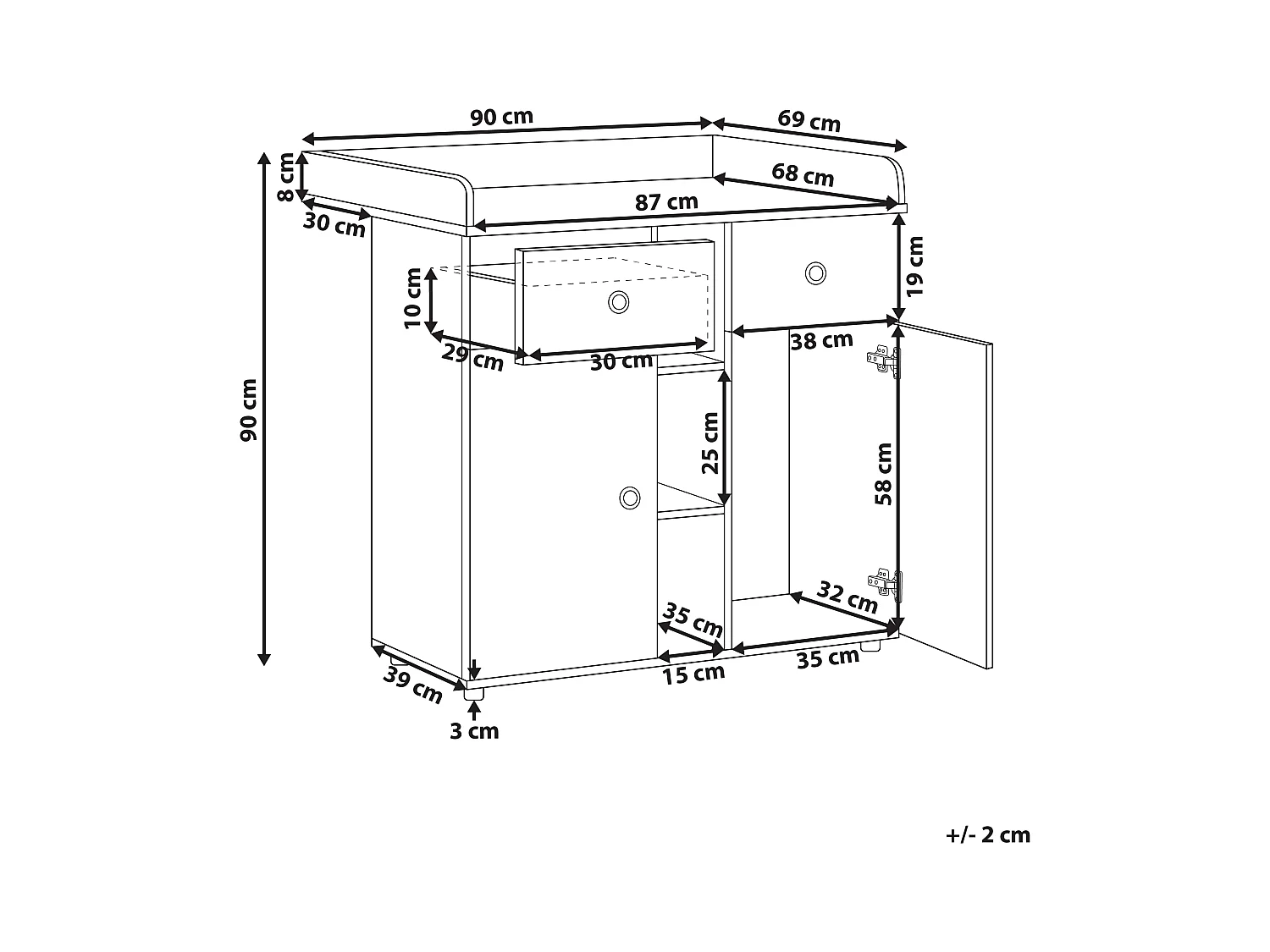 Table à langer DELISLE Marron clair
