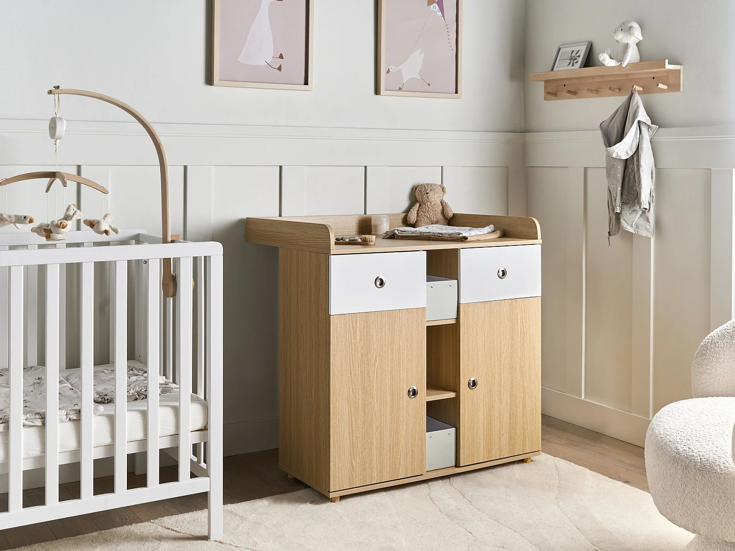 Changing Table Dresser DELISLE Light Brown