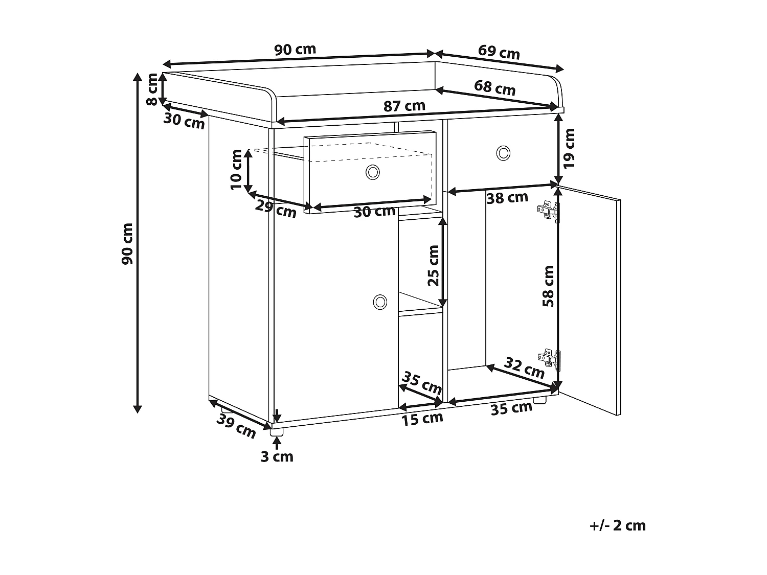Table à langer DELISLE Marron clair