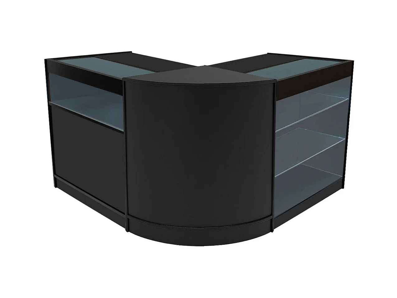 Set Mostradores Comerciales con Luz LED "TRITON" CM60 + K900 + B900 – Negro