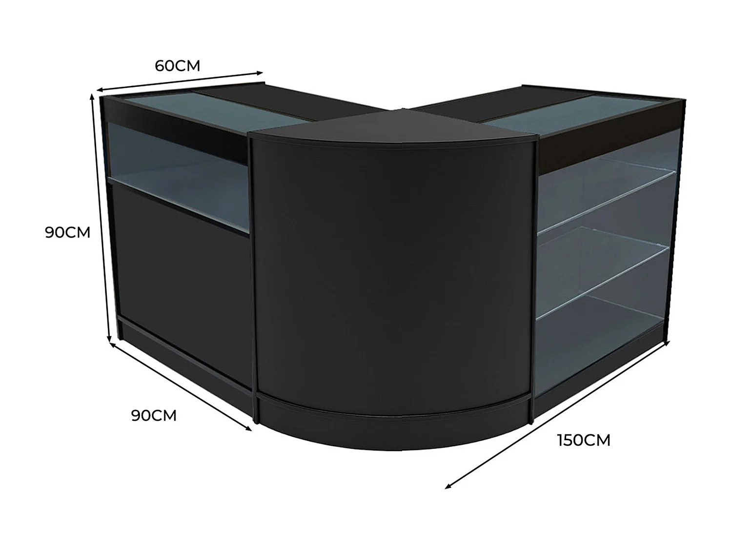 Triton LED Winkel Toonbank Set K900, B900 & CM60 - Zwart