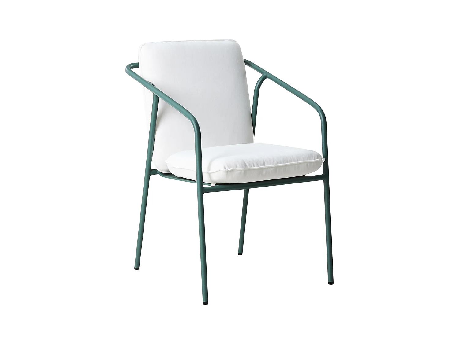 Lot de 8 chaises de jardin avec coussins ASCIANO Métal Vert