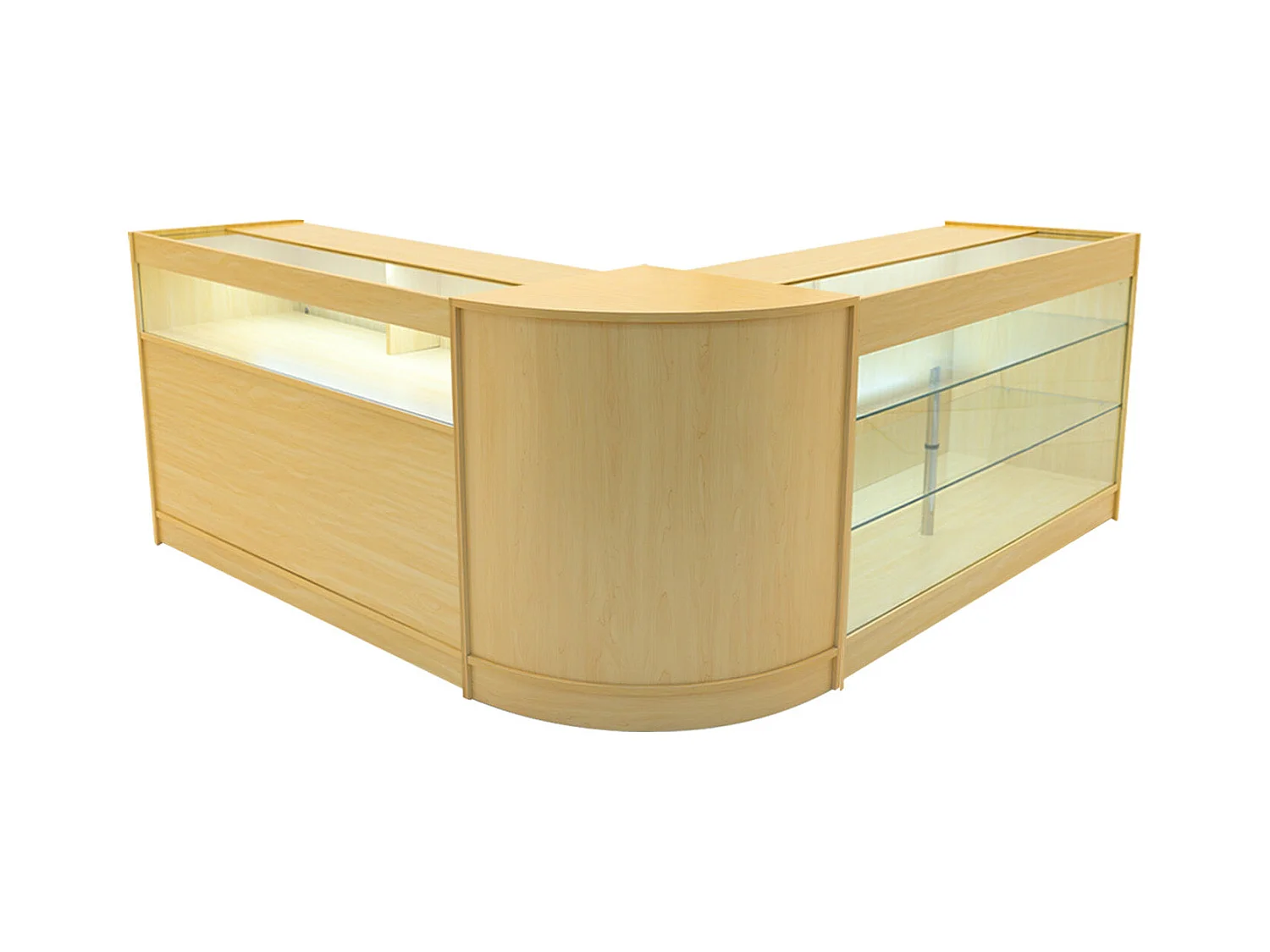 Set Mostradores Comerciales con Luz LED "TRITON" CM60 + K1500 + B1500 – color  Arce