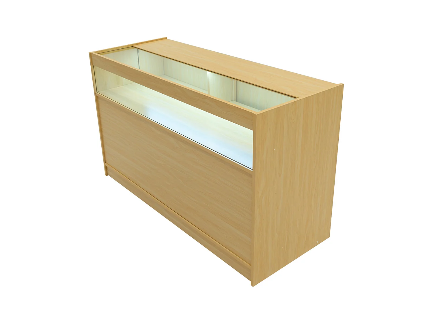 Set Mostradores Comerciales con Luz LED "TRITON" CM60 + K1500 + B1500 – color  Arce