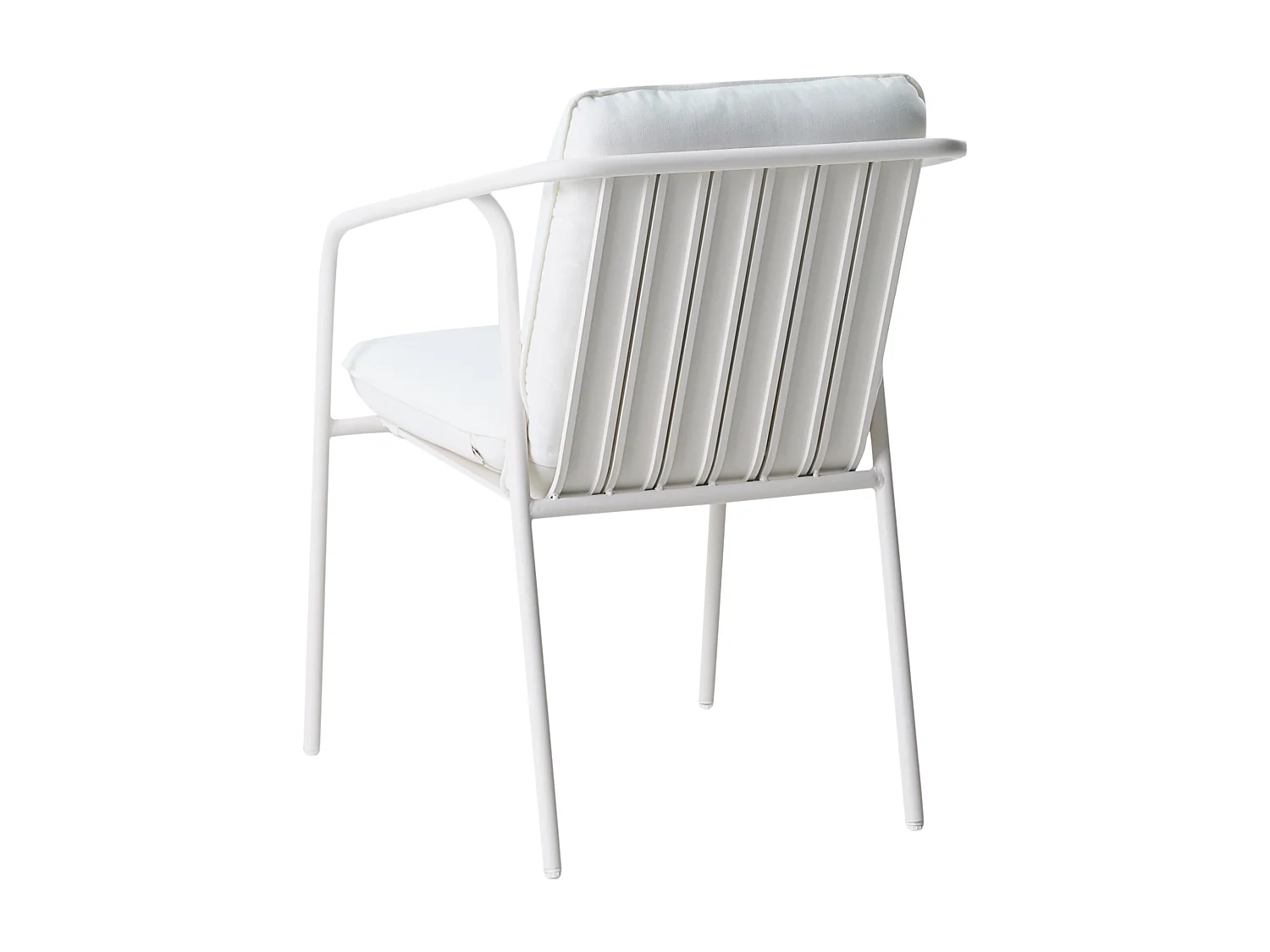 Lot de 8 chaises de jardin avec coussins ASCIANO Métal Blanc