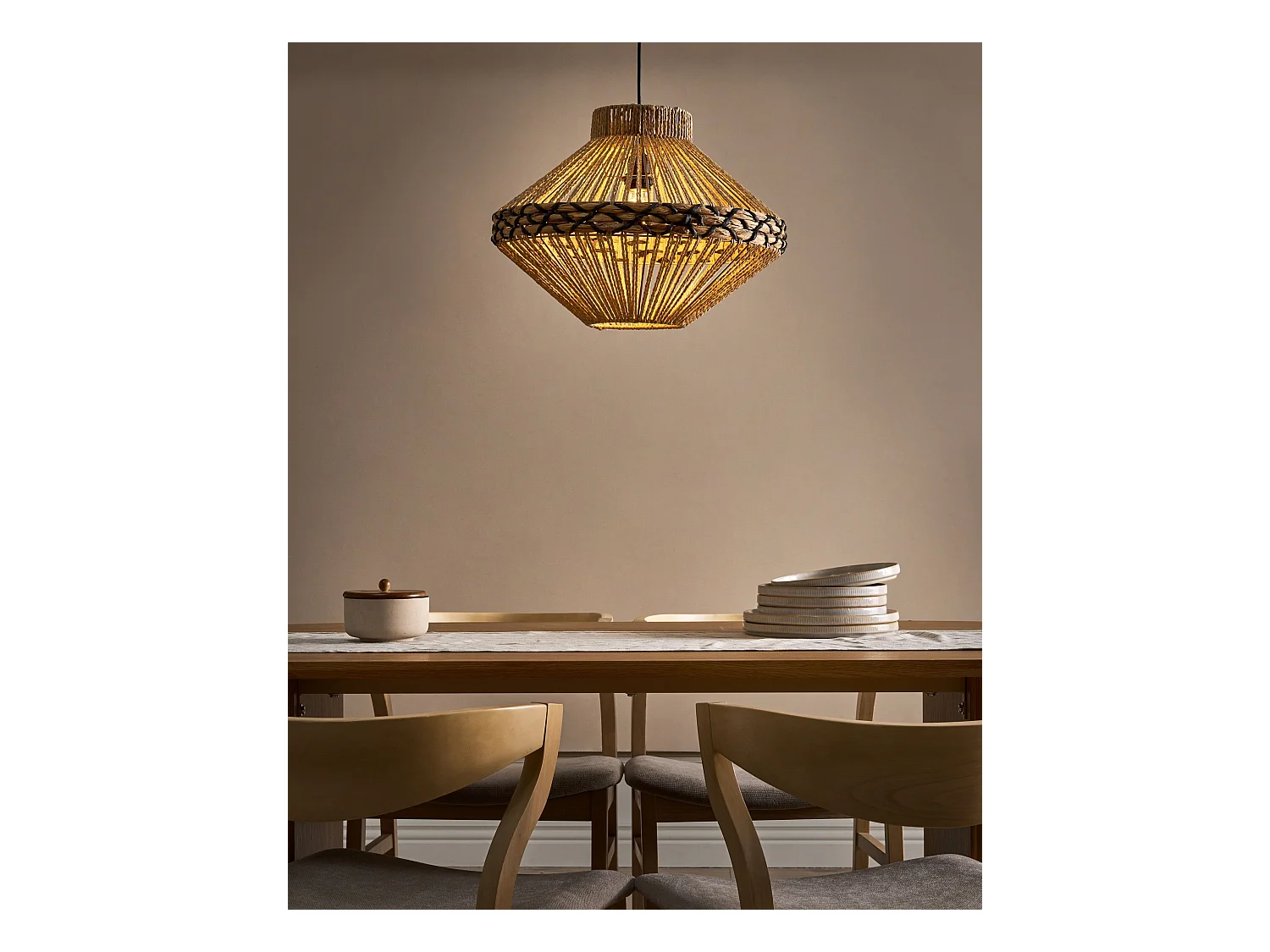 Lampe suspension RABACCA Corde en papier Naturel