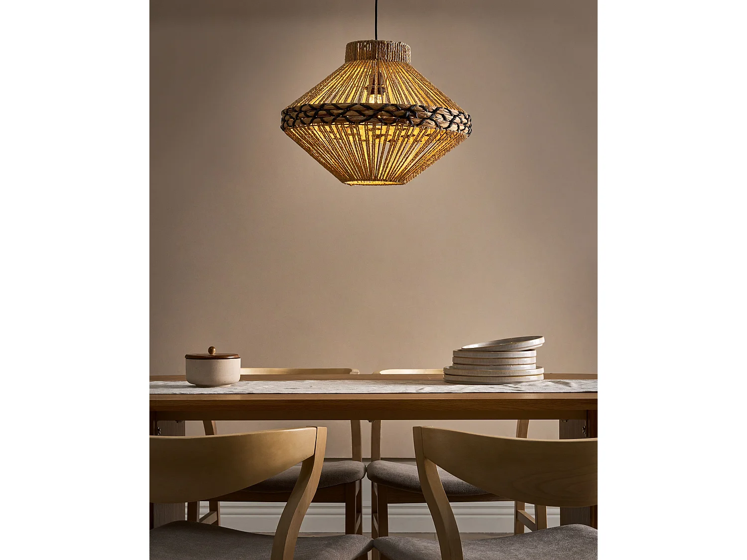 Pendant Lamp RABACCA Paper Rope Natural
