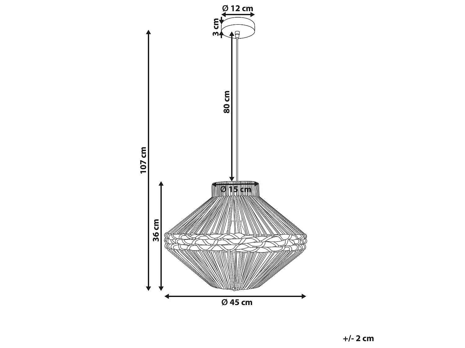 Pendant Lamp RABACCA Paper Rope Natural
