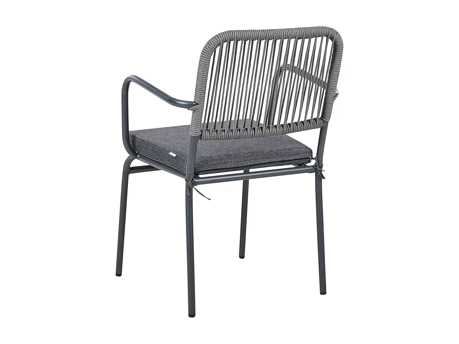 Lot de 8 chaises de jardin avec coussins TACENO Métal Gris