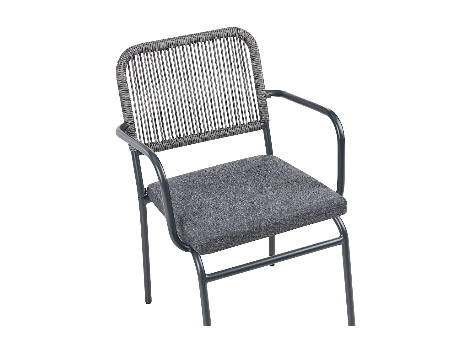 Lot de 8 chaises de jardin avec coussins TACENO Métal Gris