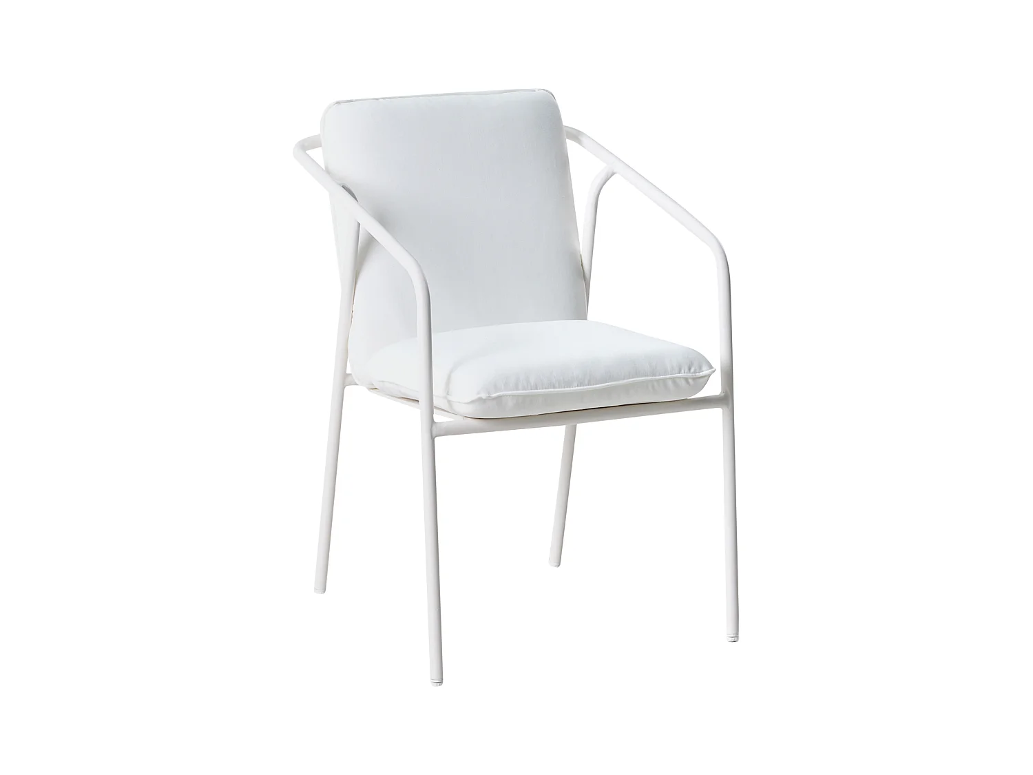 Lot de 4 chaises de jardin avec coussins ASCIANO Métal Blanc