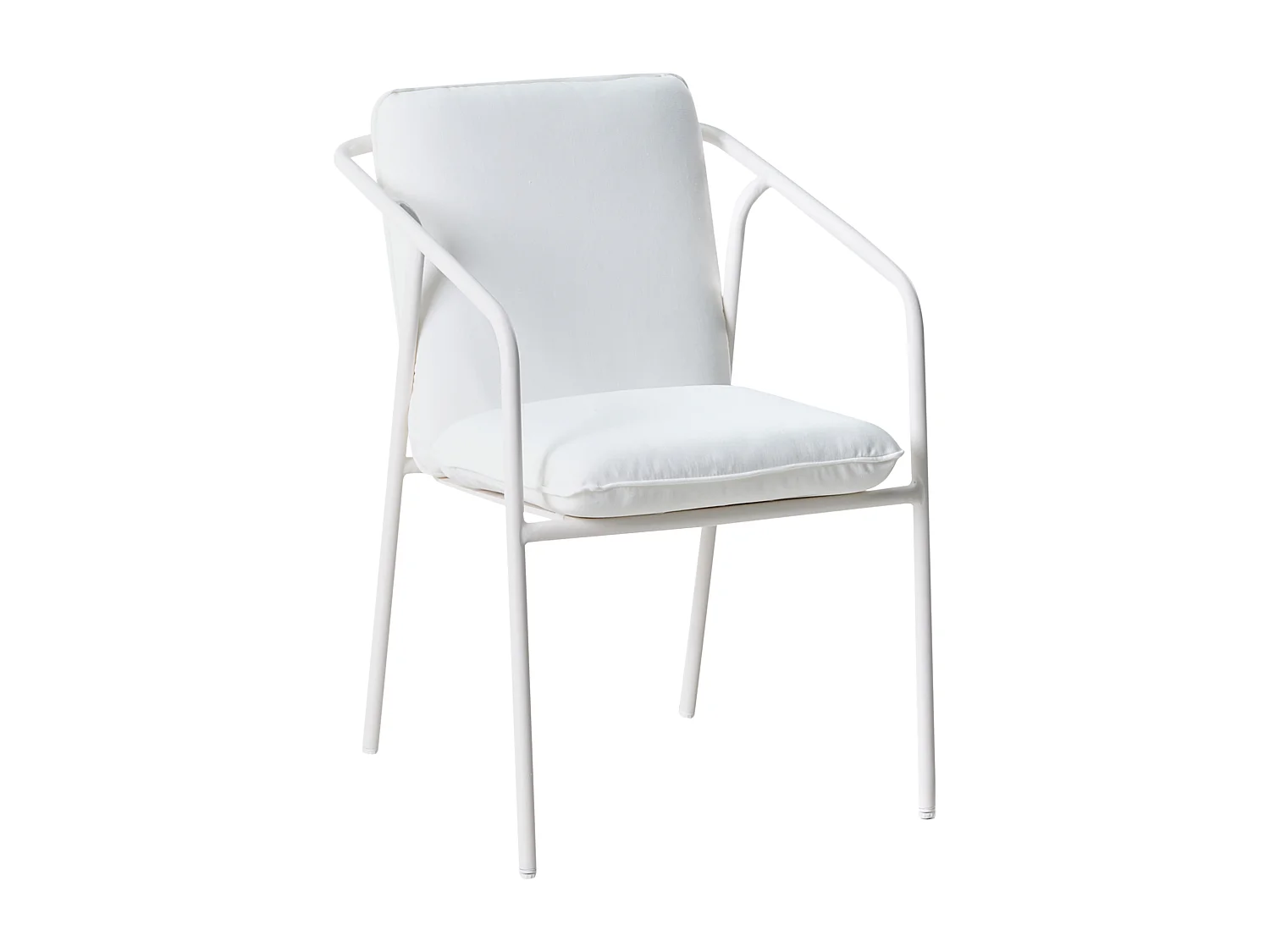 Lot de 4 chaises de jardin avec coussins ASCIANO Métal Blanc