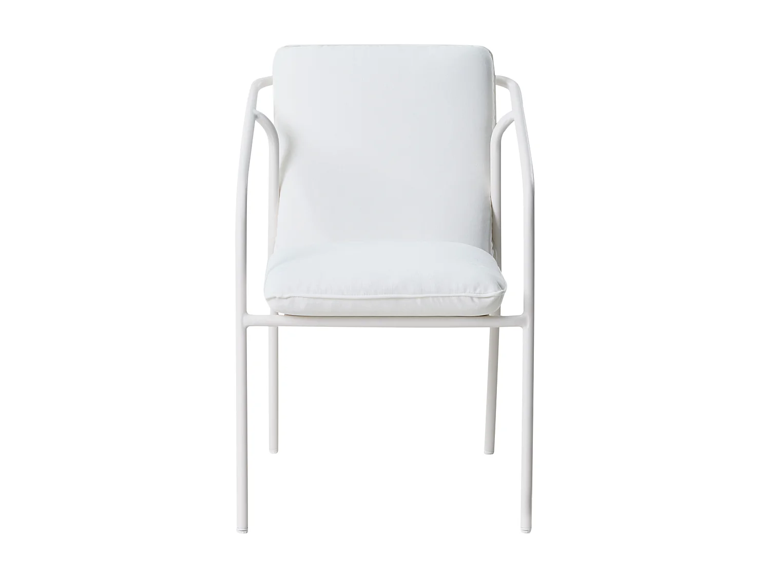 Lot de 4 chaises de jardin avec coussins ASCIANO Métal Blanc