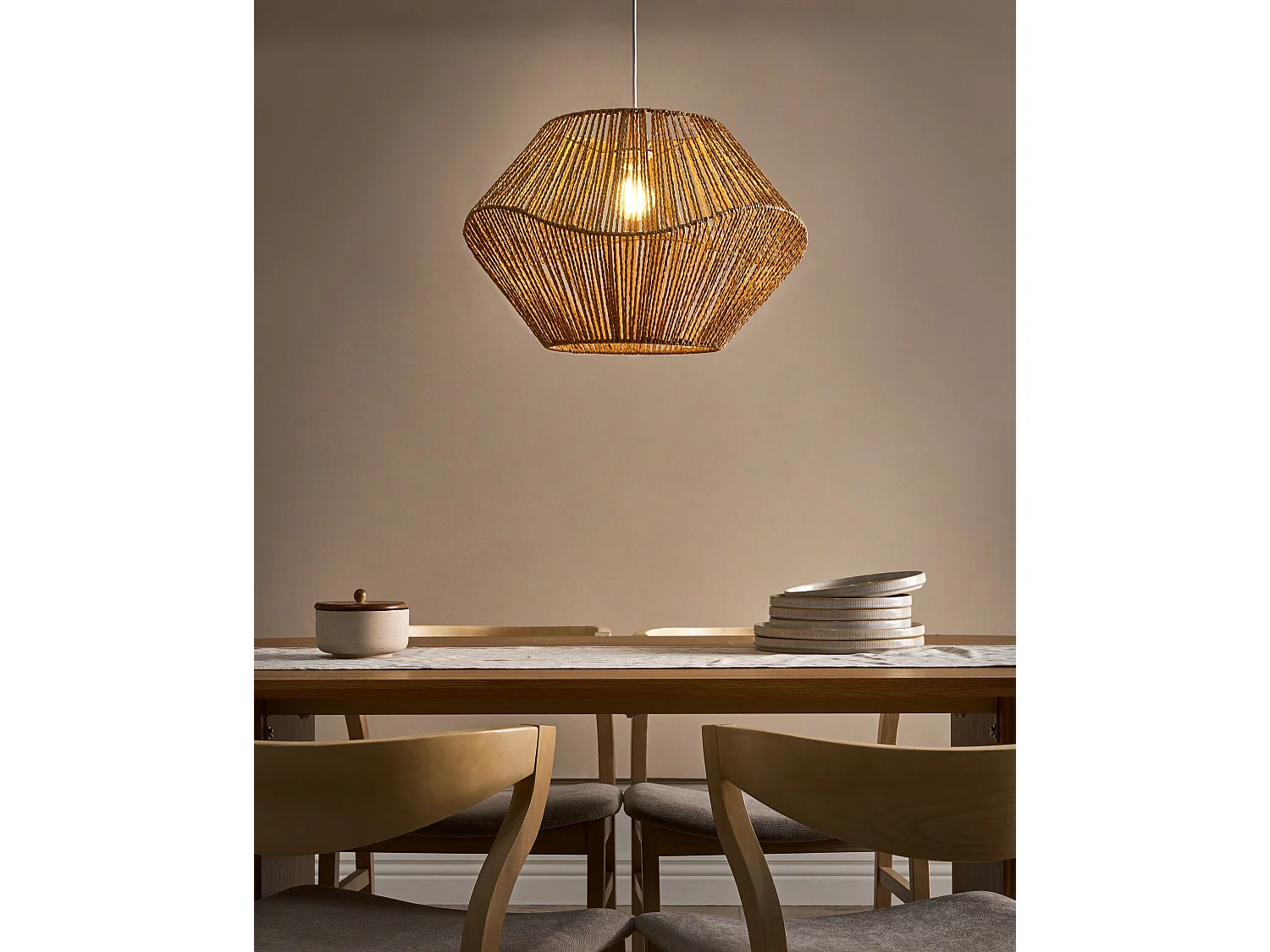 Lampe suspension YAMBOU Corde en papier Naturel