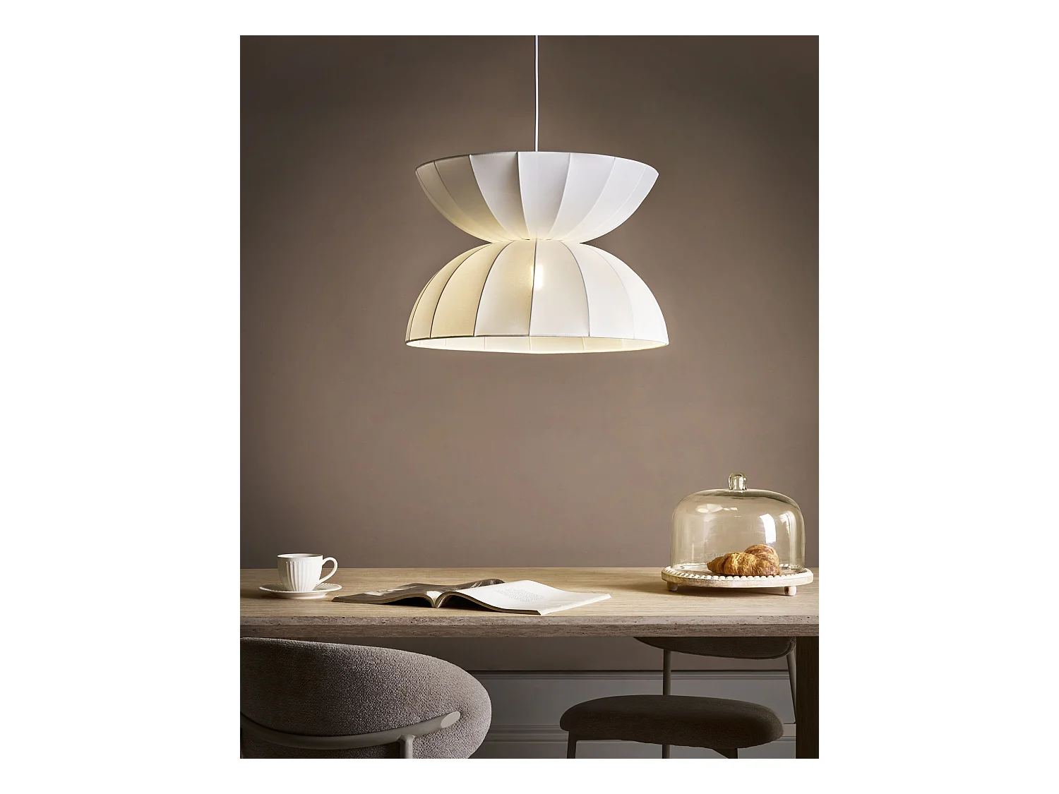 Lampe suspension DEBONS Viscose Blanc