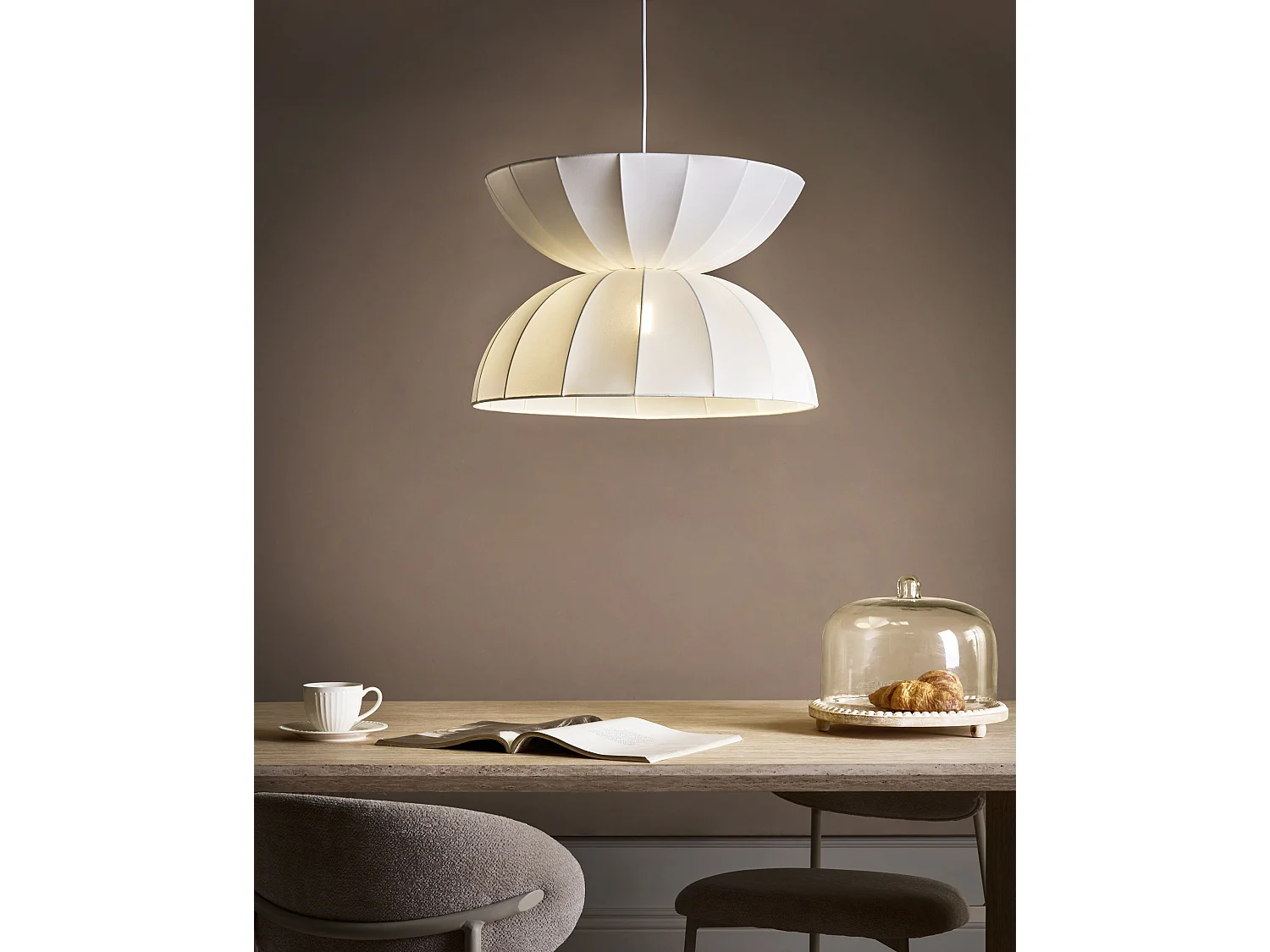 Lampe suspension DEBONS Viscose Blanc