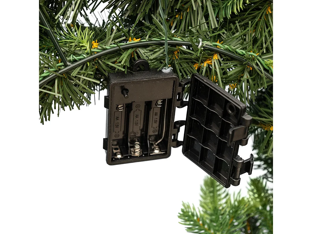 Grinalda de Natal "Madame" com micro-LEDs atrás da porta em PE com efeito real touch, 45 cm